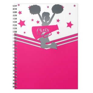 Caderno Espiral Quente Rosa e Estrelas Brancas Animam Líder