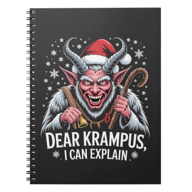 Caderno Espiral Querido Krampus, posso explicar Papais noeis de Na (Frente)
