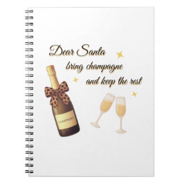 Caderno Espiral Querido Papai Noel Champanhe Design