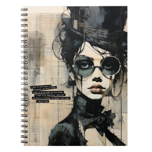 Caderno Espiral Quero pensar novamente em coisas perigosas |  (Frente)