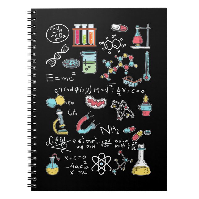 Caderno Espiral Química Física Matemática Química (Frente)