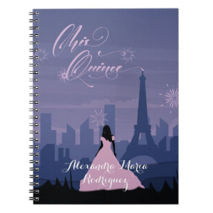 Caderno Espiral Quinceañera - Fogos de Artifício de Paris Rosa e C