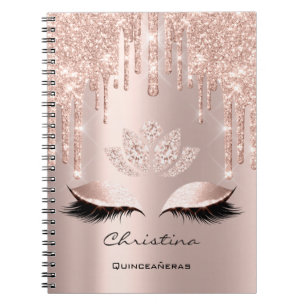 Caderno Espiral Quinceañeras 16ª Lashes Rosa Estique