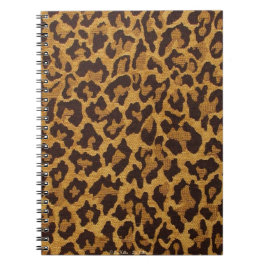 Caderno Espiral RAB Rockabilly Estampa de Leopardo Marrom Dourado