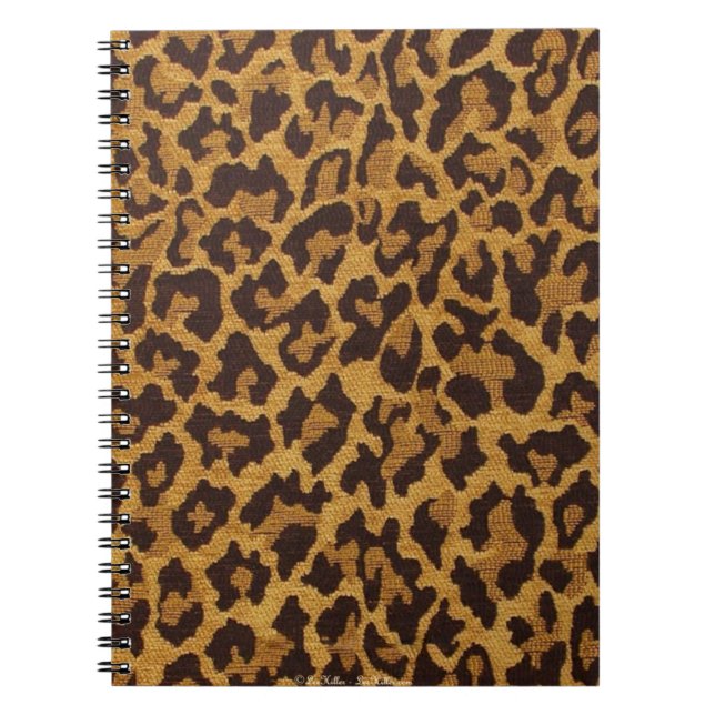 Caderno Espiral RAB Rockabilly Leopard Print Brown Dourado (Frente)