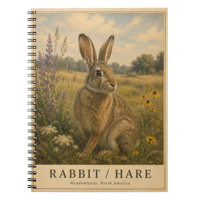Caderno Espiral Rabbit Hare Meadowlands VINTAGE (Frente)