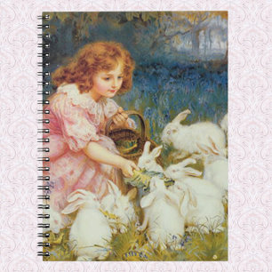 Caderno Espiral Rabbites de alimentação da menina