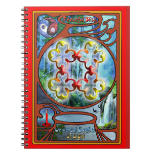 Caderno Espiral Rabiscar no símbolo da Felicidade Pacífica