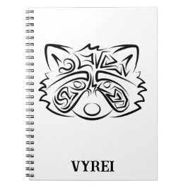 Caderno Espiral Racconon Tribal Negro e Branco