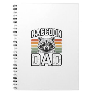 Caderno Espiral Raccoon Dad Vintage Engraving Retro Vector Design_