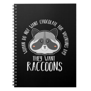 Caderno Espiral Raccoon Lover Raccoon Para Dia de os namorados