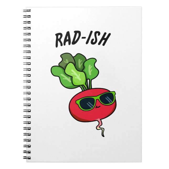 Caderno Espiral Rádi-coce Piada de Legume Rábano Pun (Frente)