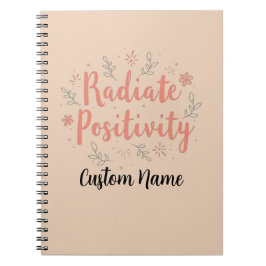 Caderno Espiral Radiação Positividade Floral Personalização de Rad
