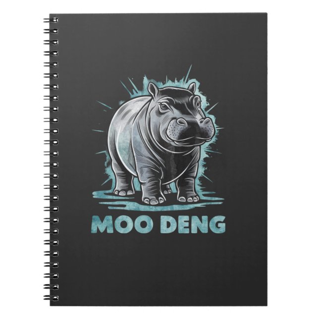 Caderno Espiral Radiante Hippo Moo Deng (Frente)