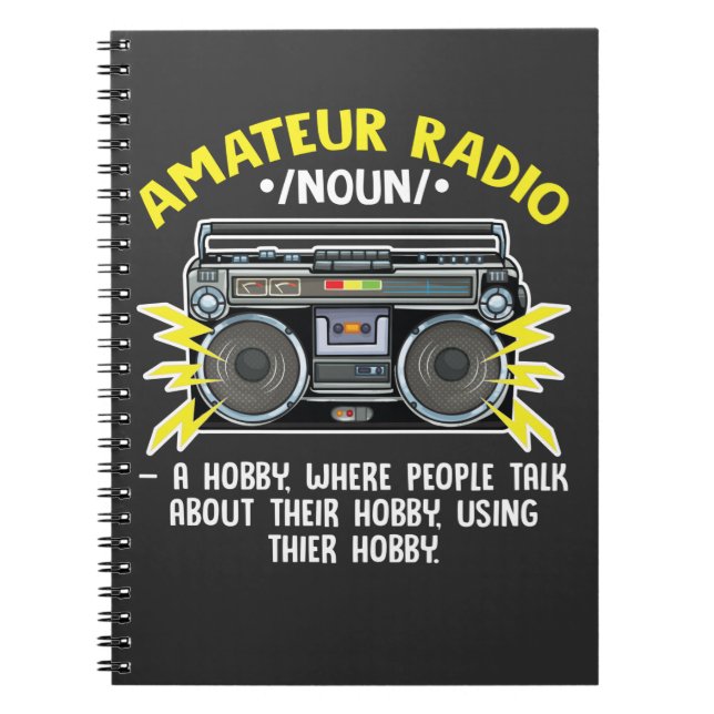 Caderno Espiral Rádio Funny Ham Operador Rádio Amateur (Frente)