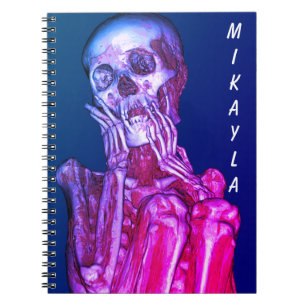 Caderno Espiral Radiografia de esqueleto cor-de-rosa personalizada