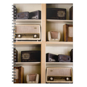 Caderno Espiral Rádios velhos dos anos 50 do vintage em