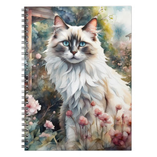Caderno Espiral Ragdoll Cat no jardim inglês