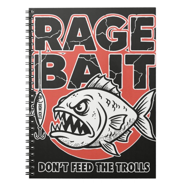 Caderno Espiral Rage Bait, Don’t Feed The Trolls (Frente)
