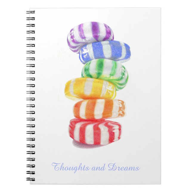CADERNO ESPIRAL RAINBOW CANDY 6,5x8,75 + Texto (Frente)