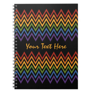 Caderno Espiral Rainbow Chevron Pattern custom notebook