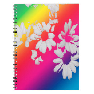 Caderno Espiral Rainbow daisies