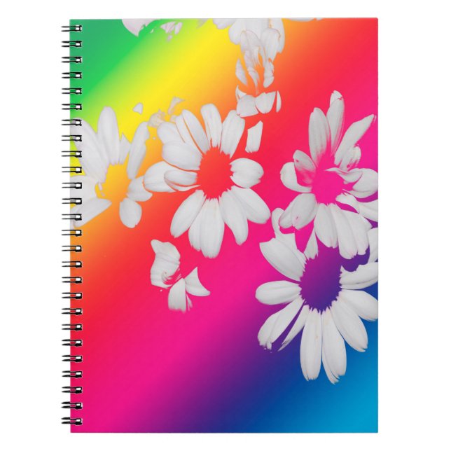 Caderno Espiral Rainbow daisies (Frente)