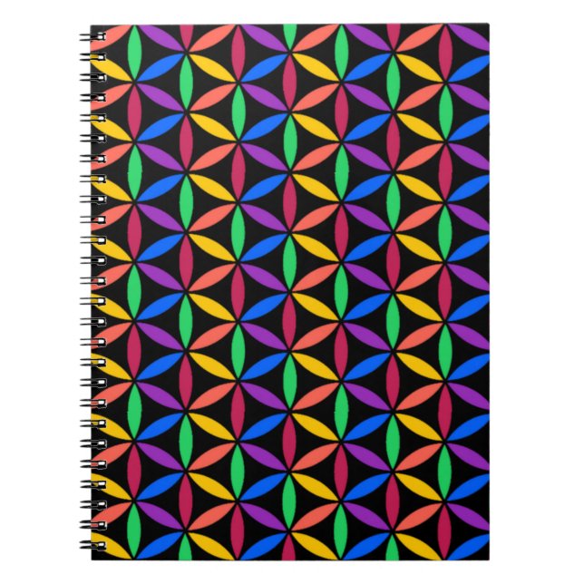 Caderno Espiral Rainbow Flower of Life Standard (Flor da Vida) (Frente)