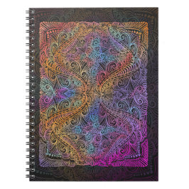 Caderno Espiral Rainbow Kaleidoscope Mandala