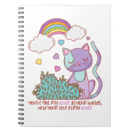 Caderno Espiral Rainbow Kitten Notebook + Quote