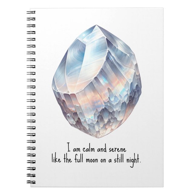 Caderno Espiral Rainbow Moonstone Moon Energy Crystal Spell Magic (Frente)