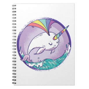 Caderno Espiral Rainbow Narwhale