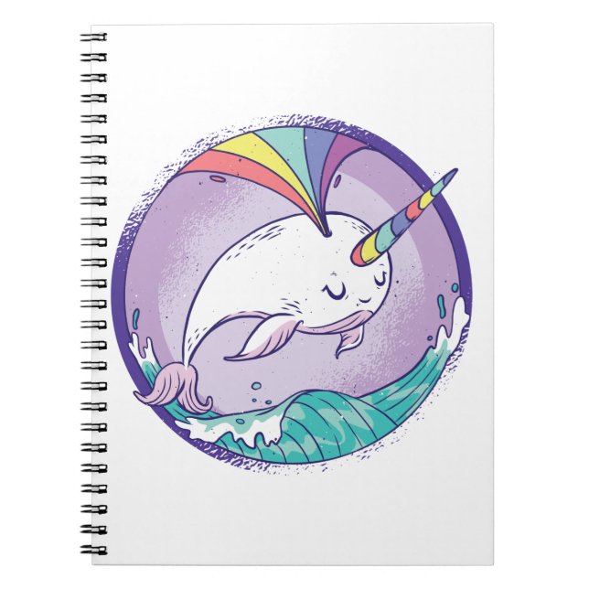 Caderno Espiral Rainbow Narwhale (Frente)