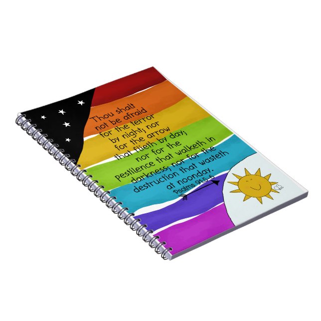 Caderno Espiral Rainbow Nite e Salmos do Dia 91: 5-6 (Lado Direito)
