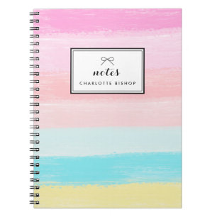 Caderno Espiral Rainbow Pastel Stripes Personalizadas