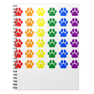 Caderno Espiral Rainbow Paw Print Dog Paw LGBT Pride LGBT Suportad