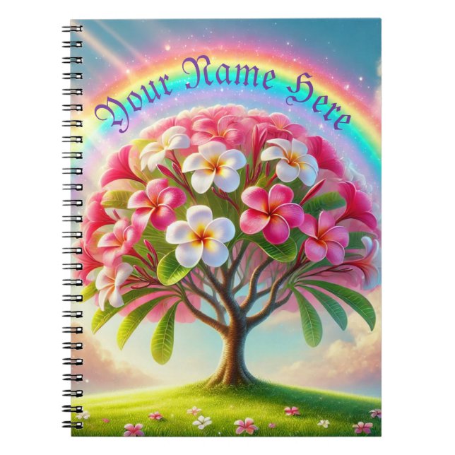 Caderno Espiral Rainbow Plumeria (Frente)