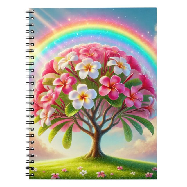 Caderno Espiral Rainbow Plumeria (Frente)