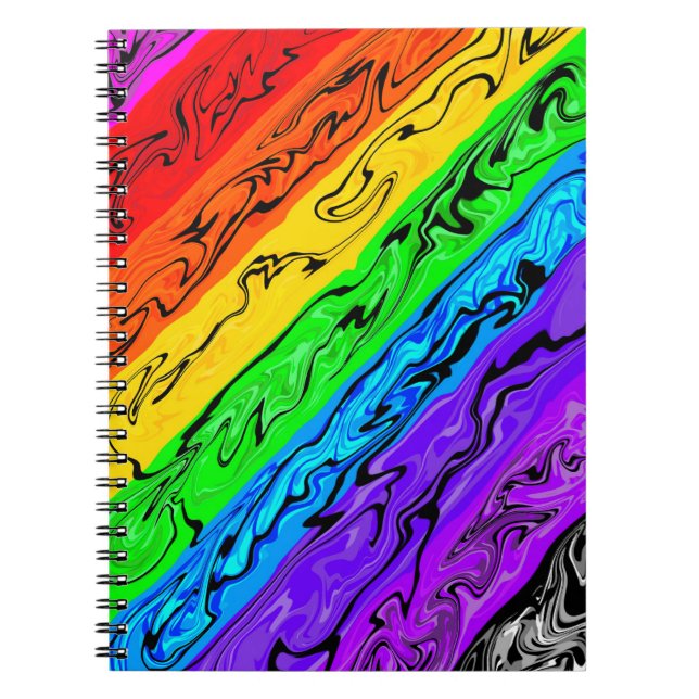 Caderno Espiral Rainbow Swirls (Frente)