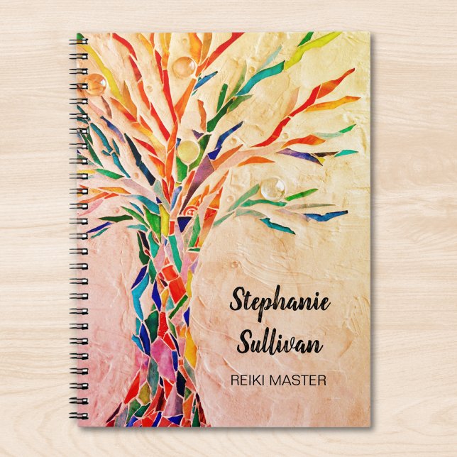 Caderno Espiral Rainbow Tree Reiki Master (Criador carregado)