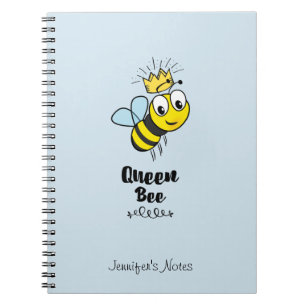 Caderno Espiral Rainha Bee Bumble Bonita com Coroa Personalizada