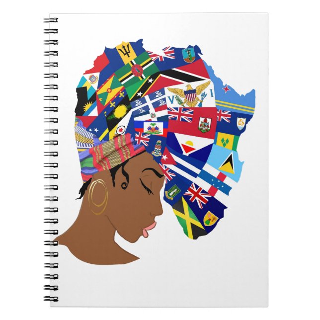 Caderno Espiral Rainha Caribe Afro (Frente)