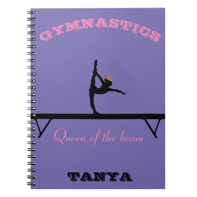 Caderno Espiral Rainha da Coroa de Ginástica Beam (Frente)
