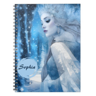 Caderno Espiral Rainha da Neve Congelada na Terra das Maravilhas d