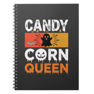 Caderno Espiral Rainha do Candy Corn Halloween SVG Design
