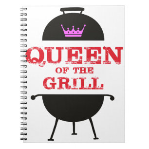 Caderno Espiral Rainha Do Grill, Vermelho Rosa