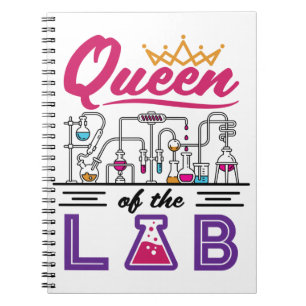 Caderno Espiral Rainha do Laboratório de Cientista