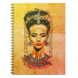 Caderno Espiral Rainha Régia do Egito – Arte Neo-Faraônica Moderna