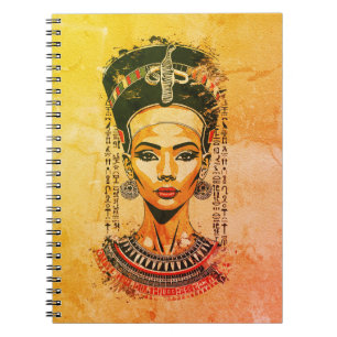 Caderno Espiral Rainha Régia do Egito – Arte Neo-Faraônica Moderna