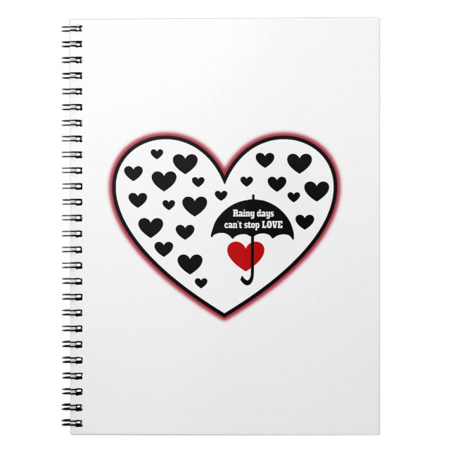 Caderno Espiral Rainy Days não pode parar o amor (Frente)